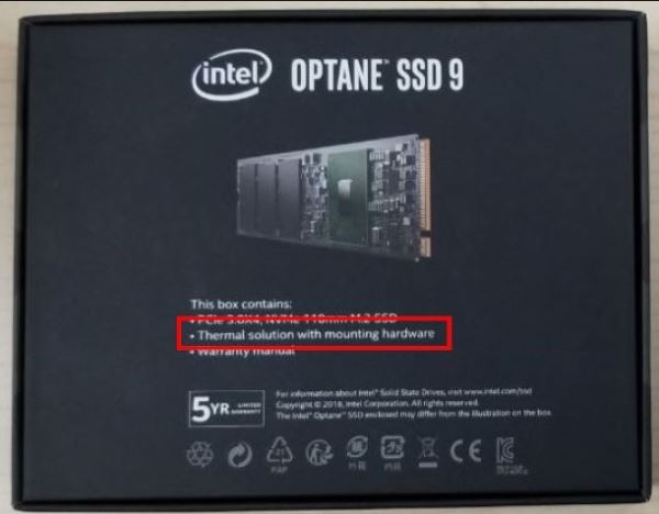 Intel начнёт снабжать свои твердотельные накопители серии Optane 905P радиаторами